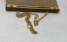 Load image into Gallery viewer, Vintage Unbranded Womens Beige Brown And Gold-Tone Chain Strap Clutch Handbag
