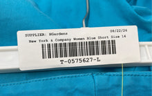 Load image into Gallery viewer, New York &amp; Company Womens Blue Flat Front Stretch Chino Shorts Size 14
