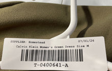 Load image into Gallery viewer, Calvin Klein Womens Green Short Sleeve Round Neck Stretch Sheath Dress Size M
