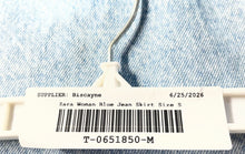Load image into Gallery viewer, Zara Womens Blue Denim Light Wash Raw Hem Slit Front Maxi Skirt Size Small
