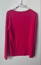 Load image into Gallery viewer, Tommy Hilfiger Womens Fuschia Long Sleeve Cable-Knit Pullover Sweater Size L
