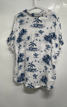 Load image into Gallery viewer, A.N.A Womens White Blue Tropical Print Short Sleeve Button-Up Shirt Size M
