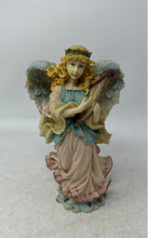 Load image into Gallery viewer, Guardian Angel Holding A Harp Instrument Ceramic Decorative Figurine
