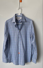 Load image into Gallery viewer, Charles Tyrwhitt Mens Blue Green Check Long Sleeve Slim Fit Dress Shirt Size 15
