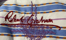 Load image into Gallery viewer, Robert Graham Mens Blue White And Purple Striped Button-Up Shirt Size Medium
