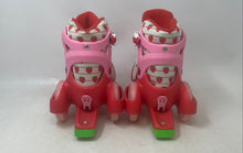Load image into Gallery viewer, Roller Derby Girls Pink &amp; Red Strawberry Shortcake Roller Skates Size Youth 11-2
