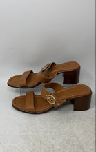 Load image into Gallery viewer, Italian Shoemakers Womens Brown Leather Open Toe Slide Sandals Size 9.5
