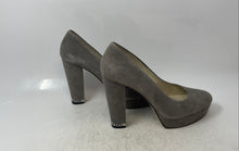 Load image into Gallery viewer, Michael Kors Womens Sabrina Gray Suede Round Toe Slip-On Block Pump Heels Sz 10M
