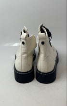Load image into Gallery viewer, Madden Womens White And Black Leather Round Toe Lace-Up Combat Boots Size 7
