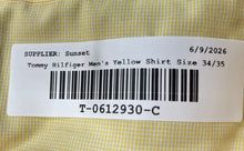 Load image into Gallery viewer, Tommy Hilfiger Mens Yellow Cotton Long Sleeve Collared Dress Shirt Size 15.5

