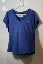 Load image into Gallery viewer, Polo Ralph Lauren Womens Blue V-Neck Short Sleeve Pullover T-Shirt Size XL

