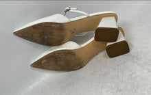 Load image into Gallery viewer, Marc Fisher Womens Lakey White Pointed Toe Block Mule Heels Size 9 M
