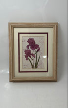 Load image into Gallery viewer, Matted &amp; Framed Pink Lilies Botanical Illustration Batik Print By Dolores Smith
