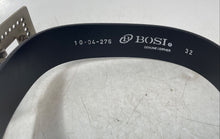 Load image into Gallery viewer, Bosi Mens Black Genuine Leather Square Buckle Adjustable Dress Belt Size 32
