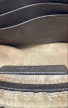 Load image into Gallery viewer, Michael Kors Womens Brown Black Leather Signature Print Shoulder Handbag
