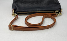 Load image into Gallery viewer, Valentina Womens Black Brown Detachable Strap Pebble Crossbody Bag

