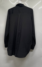 Load image into Gallery viewer, Calvin Klein Womens Black Long Sleeve Double Pocket Button-Up Shirt Size Large

