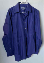 Load image into Gallery viewer, DKNY Mens Purple Cotton Long Sleeve Stretch Slim Fit Dress Shirt Size M 15 32/33
