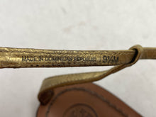 Load image into Gallery viewer, Authentic Tory Burch Womens Lowell Gold Brown Ankle Strap Sandal Sz 9.5M Stained
