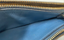 Load image into Gallery viewer, Michael Kors Womens Blue Pebbled Leather Double Zip Phone Tab Crossbody Bag
