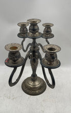 Load image into Gallery viewer, Godinger Silver-Tone Vintage Style Five Arm Candle Holder Candelabra Collectible
