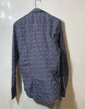 Load image into Gallery viewer, Zara Mens Blue Floral Slim Fit Long Sleeve Collared Button-Up Shirt Size M
