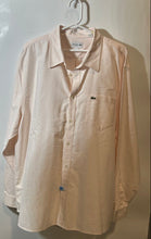 Load image into Gallery viewer, Lacoste Mens Pink Striped Regular Fit Long Sleeve Button-Up Shirt Size 2XL
