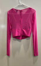 Load image into Gallery viewer, Forever 21 Womens Pink Long Sleeve Cross-Front Cropped Blouse Top Size M
