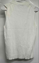 Load image into Gallery viewer, Karl Lagerfeld Womens White Ribbed Sleeveless V-Neck Regular Fit Blouse Top Sz M
