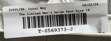 Load image into Gallery viewer, The Limited Mens Beige Flat Front Pockets Skinny Leg Chino Pants Size 14
