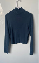 Load image into Gallery viewer, Calvin Klein Womens Blue Long Sleeve Ribbed Knitted Pullover Blouse Top Size L
