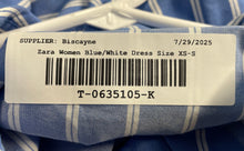 Load image into Gallery viewer, Zara Womens Blue White Striped Short Sleeve Oversized Midi Shirt Dress Size XS-S
