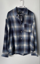 Load image into Gallery viewer, H&amp;M Mens Blue Plaid Long Sleeve Collared Relaxed Fit Button-Up Shirt Size L
