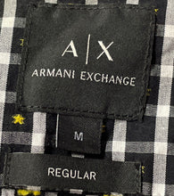 Load image into Gallery viewer, Armani Exchange Mens Black White Printed Cotton Regular Fit Button-Up Shirt Sz M
