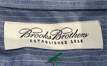 Load image into Gallery viewer, Brooks Brothers Mens Blue Cotton Printed Long Sleeve Dress Shirt Size 32
