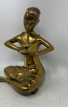 Load image into Gallery viewer, Vintage Brass Snake Charmer Musician Playing Flute Figurine Statue
