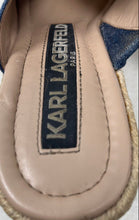 Load image into Gallery viewer, Karl Lagerfeld Womens Cree Blue Open Toe Slip-On Wedge Platform Heels Size 8 M
