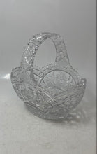 Load image into Gallery viewer, Clear Crystal Cut Glass Floral Decorative Centerpiece Basket With Handle
