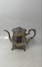 Load image into Gallery viewer, Silver Tone Kitchenware Victorian Serving Tea Coffee Pot With Decorative Legs
