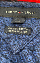 Load image into Gallery viewer, Tommy Hilfiger Mens Blue Premium Cotton Long Sleeve V-Neck Pullover Sweater Sz M
