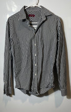 Load image into Gallery viewer, Zara Mens Black White Printed Collared Long Sleeve Button-Up Shirt Size M
