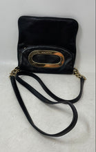 Load image into Gallery viewer, Michael Kors Womens Berkley Black Leather Oval Cutout Detail Flap Crossbody Bag
