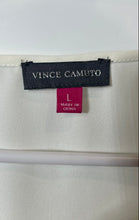 Load image into Gallery viewer, Vince Camuto Womens White 3/4 Sleeve Keyhole Neck Regular Fit Blouse Top Size L
