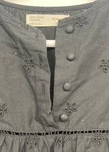 Load image into Gallery viewer, Zara Girls Black Floral Embroidered Short Sleeve Round Neck Mini Dress Size 8
