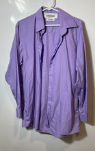 Load image into Gallery viewer, Calvin Klein Mens Purple Cotton Long Sleeve Collared Dress Shirt Size 15.5 32/33
