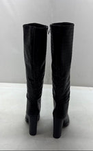 Load image into Gallery viewer, Givana Womens Model LA-208 Black Faux Leather Knee High Biker Boots Size 40
