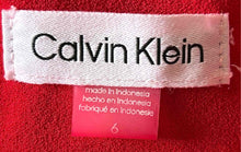 Load image into Gallery viewer, Calvin Klein Womens Red 3/4 Sleeve Round Neck Back-Zip Midi A-Line Dress Size 6
