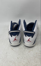 Load image into Gallery viewer, Nike Boys Air Jordan 6 Retro White And Blue Sneaker Shoes Size 2.5Y Missing Lace
