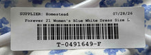 Load image into Gallery viewer, Forever 21 Womens Blue White Floral V-Neck Cutout Short Sleeve A-Line Dress Sz L
