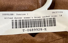 Load image into Gallery viewer, Alfred Dunner Womens Brown Studded Long Sleeve Open Front Jacket Size 14
